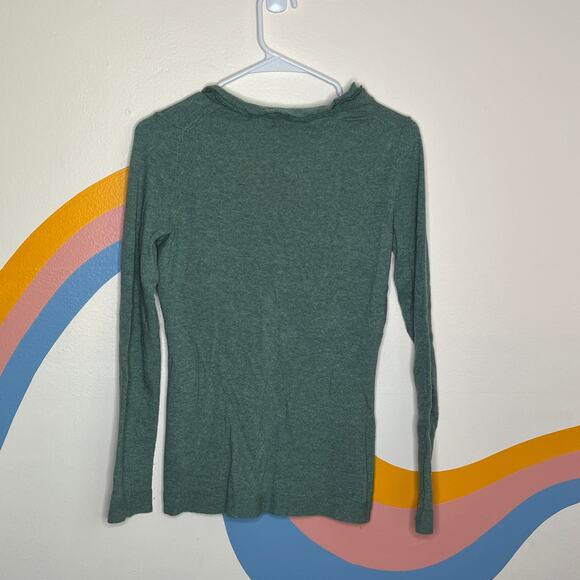 Banana Republic Wool Cashmere Blend Long Sleeve Sweater V Neck Green XS Womens - Picture 4 of 4